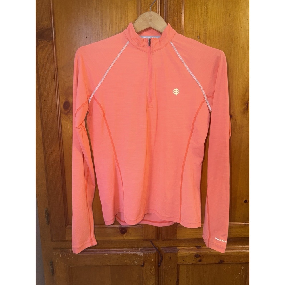 Coolibar Jacket UPF 50+ Long Sleeve Pullover Half Zip Swim Sun Shirt Women's S